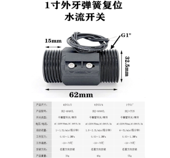 SKJ-CL25 1寸塑料磁力式开关干簧管水流传感器